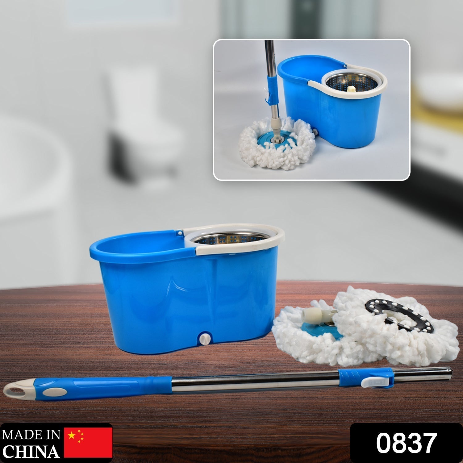 0837 Spin Floor Cleaning Easy Advance Tech Bucket Mop and Rotating Steel Pole Head with 2 Microfiber Refill Heads for Household Floor Cleaning (MOQ :- 25pc) DeoDap 0837 Spin Floor Cleaning Easy Advance Tech Bucket Mop and Rotating Steel Pole Head with 2 Microfiber Refill Heads for Household Floor Cleaning (MOQ :- 25pc) DeoDap